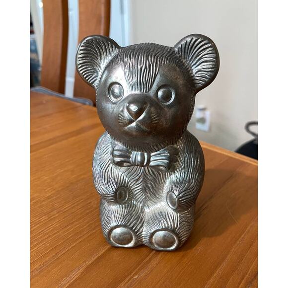 Teddy bear with bow metal bank Designer Jewelry by Sweet Pea - Picture 1 of 7